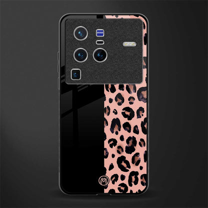 black & pink cheetah fur glass case for vivo x80 pro 5g image