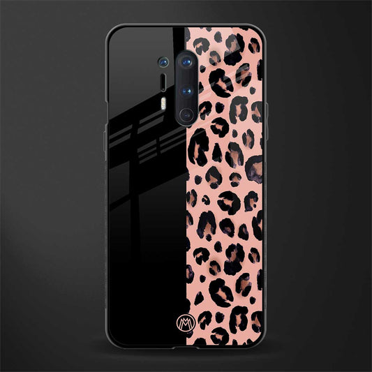 black & pink cheetah fur glass case for oneplus 8 pro image