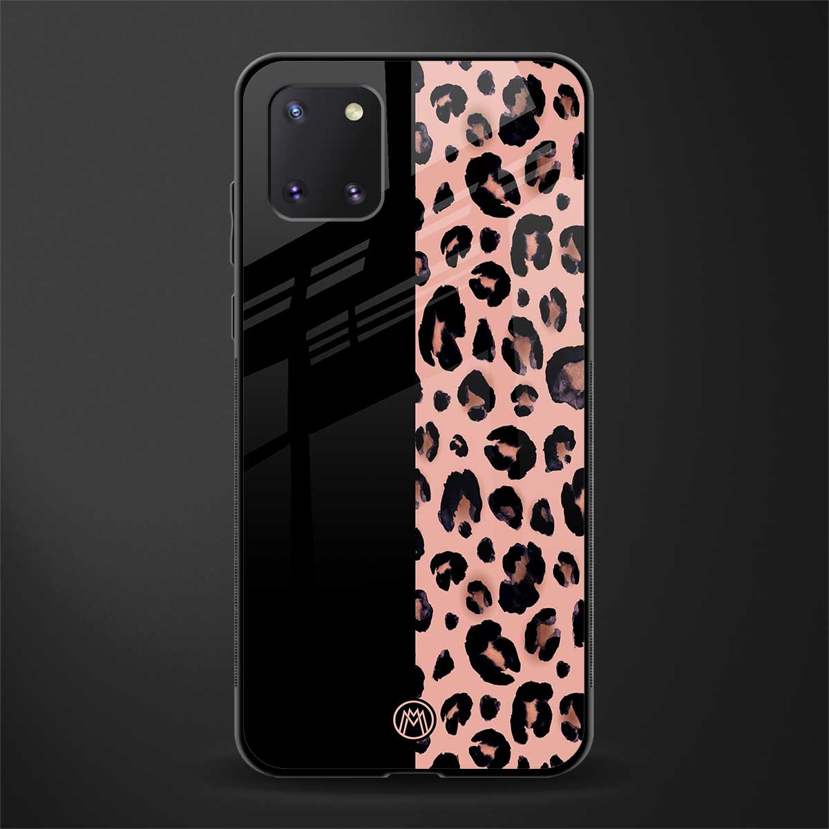 black & pink cheetah fur glass case for samsung galaxy note 10 lite image