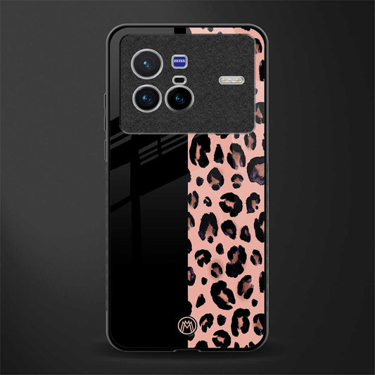 black & pink cheetah fur glass case for vivo x80 image