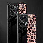 black & pink cheetah fur back phone cover | glass case for oppo reno 8 pro