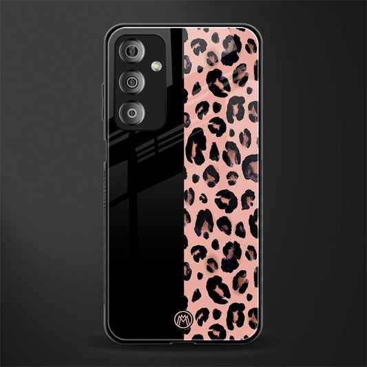 black & pink cheetah fur back phone cover | glass case for samsung galaxy f23 5g