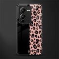 black & pink cheetah fur back phone cover | glass case for vivo v25 pro 5g