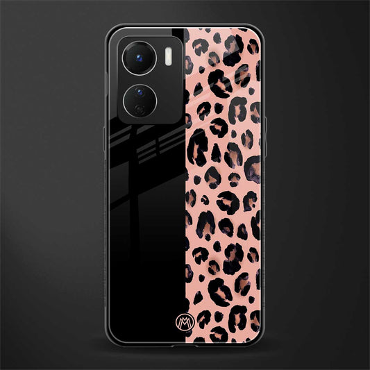 black & pink cheetah fur back phone cover | glass case for vivo y16