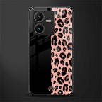 black & pink cheetah fur back phone cover | glass case for vivo y22
