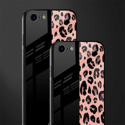 black & pink cheetah fur glass case for iphone 7 image-2