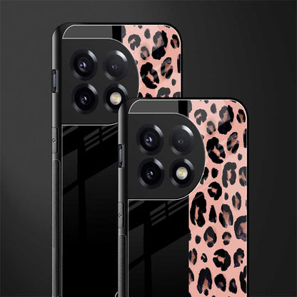 black & pink cheetah fur back phone cover | glass case for oneplus 11r