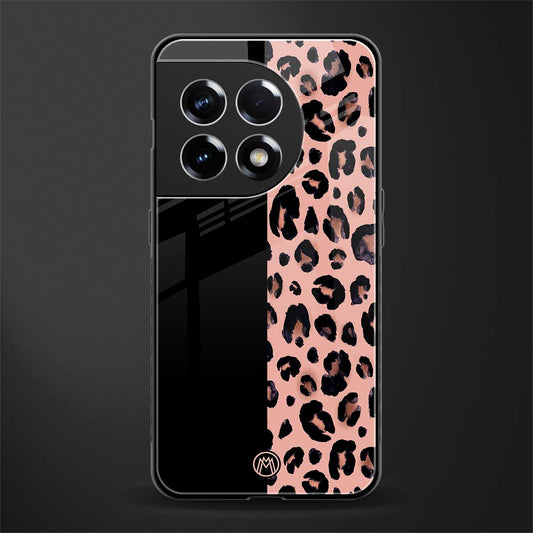 black & pink cheetah fur back phone cover | glass case for oneplus 11r