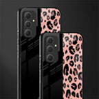 black & pink cheetah fur back phone cover | glass case for samsung galaxy a54 5g
