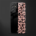 black & pink cheetah fur back phone cover | glass case for samsung galaxy a54 5g