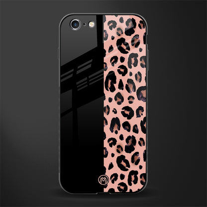 black & pink cheetah fur glass case for iphone 6s plus image