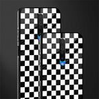 black & white check pattern glass case for poco x2 image-2