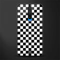 black & white check pattern glass case for poco x2 image