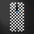 black & white check pattern glass case for poco x2 image