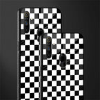 black & white check pattern glass case for realme narzo 10a image-2
