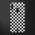 black & white check pattern glass case for realme narzo 10a image