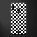 black & white check pattern glass case for realme narzo 10a image