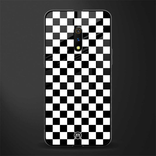 black & white check pattern glass case for oppo k3 image