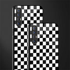 black & white check pattern glass case for oppo reno 3 pro image-2