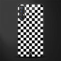 black & white check pattern glass case for oppo reno 3 pro image