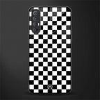 black & white check pattern glass case for oppo reno 3 pro image