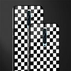 black & white check pattern glass case for oppo reno 2f image-2