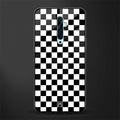 black & white check pattern glass case for oppo reno 2f image