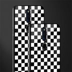 black & white check pattern glass case for oppo f11 pro image-2