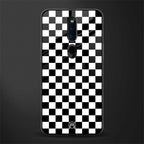 black & white check pattern glass case for oppo f11 pro image