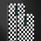 black & white check pattern glass case for oppo f11 image-2