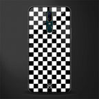 black & white check pattern glass case for oppo f11 image