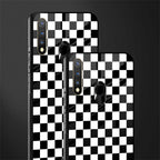 black & white check pattern glass case for vivo u20 image-2