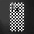 black & white check pattern glass case for vivo u20 image