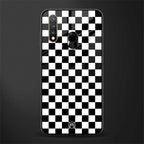 black & white check pattern glass case for vivo y19 image