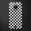 black & white check pattern glass case for vivo s1 pro image