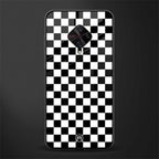black & white check pattern glass case for vivo s1 pro image