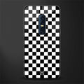 black & white check pattern glass case for vivo v17 pro image