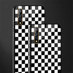 black & white check pattern glass case for vivo s1 image-2