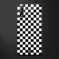 black & white check pattern glass case for vivo s1 image