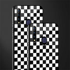 black & white check pattern glass case for vivo z1 pro image-2