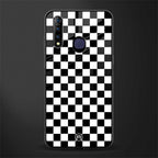 black & white check pattern glass case for vivo z1 pro image