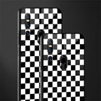 black & white check pattern glass case for vivo v15 image-2