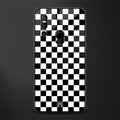 black & white check pattern glass case for vivo v15 image