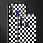 black & white check pattern glass case for realme 5i image-2
