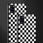 black & white check pattern glass case for samsung galaxy a31 image-2