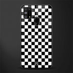 black & white check pattern glass case for samsung galaxy m31 prime edition image