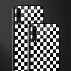 black & white check pattern glass case for samsung galaxy a30s image-2