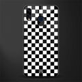black & white check pattern glass case for samsung galaxy m10s image