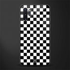 black & white check pattern glass case for samsung galaxy note 10 plus image