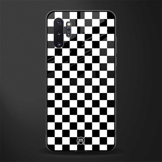 black & white check pattern glass case for samsung galaxy note 10 plus image